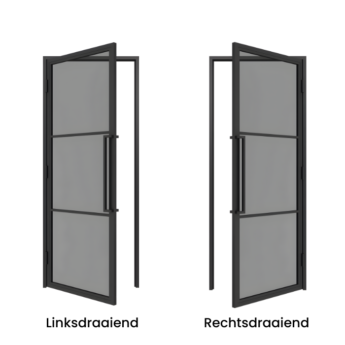 STALEN SCHARNIERDEUR ROOKGLAS | 3-VAKS