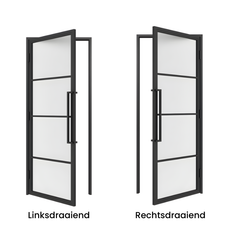 STALEN SCHARNIERDEUR MELKGLAS | 4-VAKS
