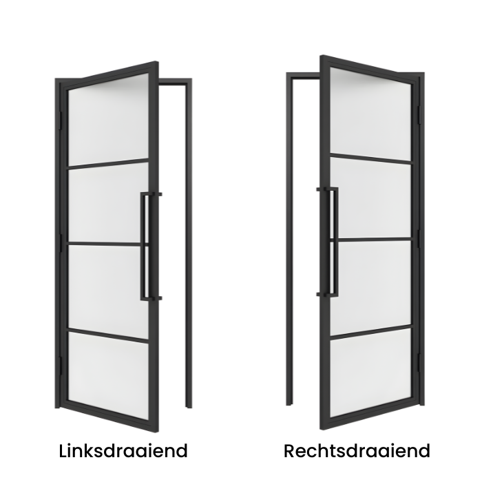 STALEN SCHARNIERDEUR MELKGLAS | 4-VAKS